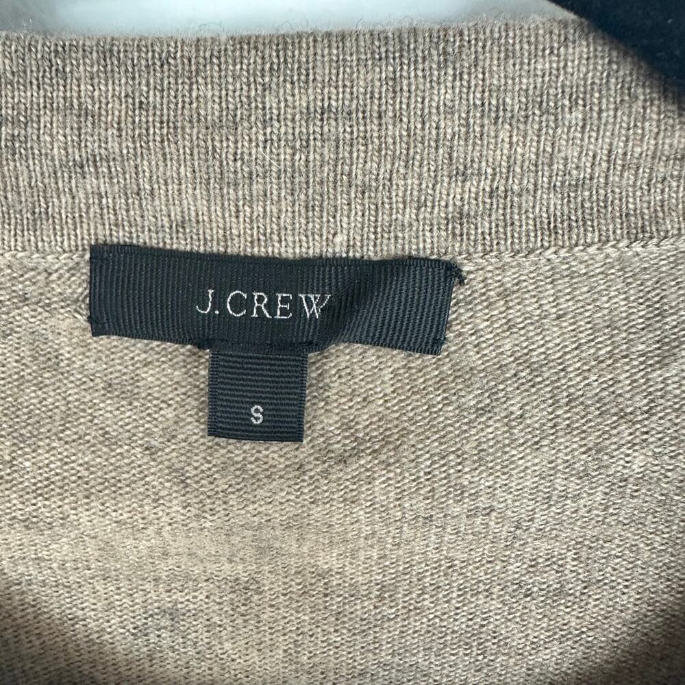 J.Crew Womens Crewneck Wool Blend Academia Cottagecore Tan/Ivory Sweater Small - Picture 11 of 11